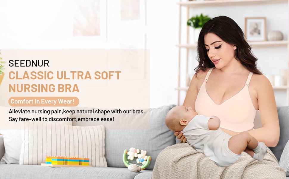 SEEDNUR Classic Ultra Soft Seamless Smooth and Wireless Women Nursing Bra Push Up Feeding Jelly Strip Technology, versatile for every occasion Pregnancy and Breastfeeding
