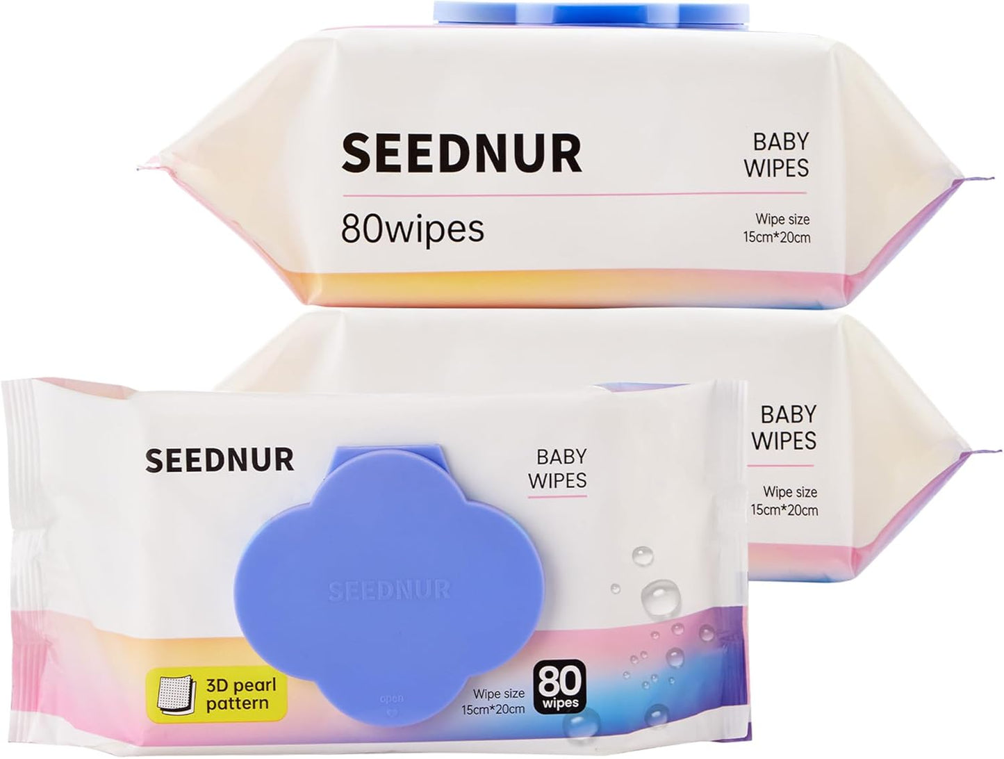 Wipes for Baby, Softer and Gentler Enlarged Baby Wipes for Sensitive Skin, Wiping Clean and Carry-on Traveling (80 Sheets/Bag)