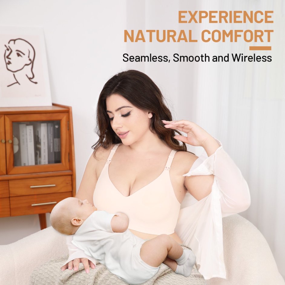 SEEDNUR Classic Ultra Soft Seamless Smooth and Wireless Women Nursing Bra Push Up Feeding Jelly Strip Technology, versatile for every occasion Pregnancy and Breastfeeding