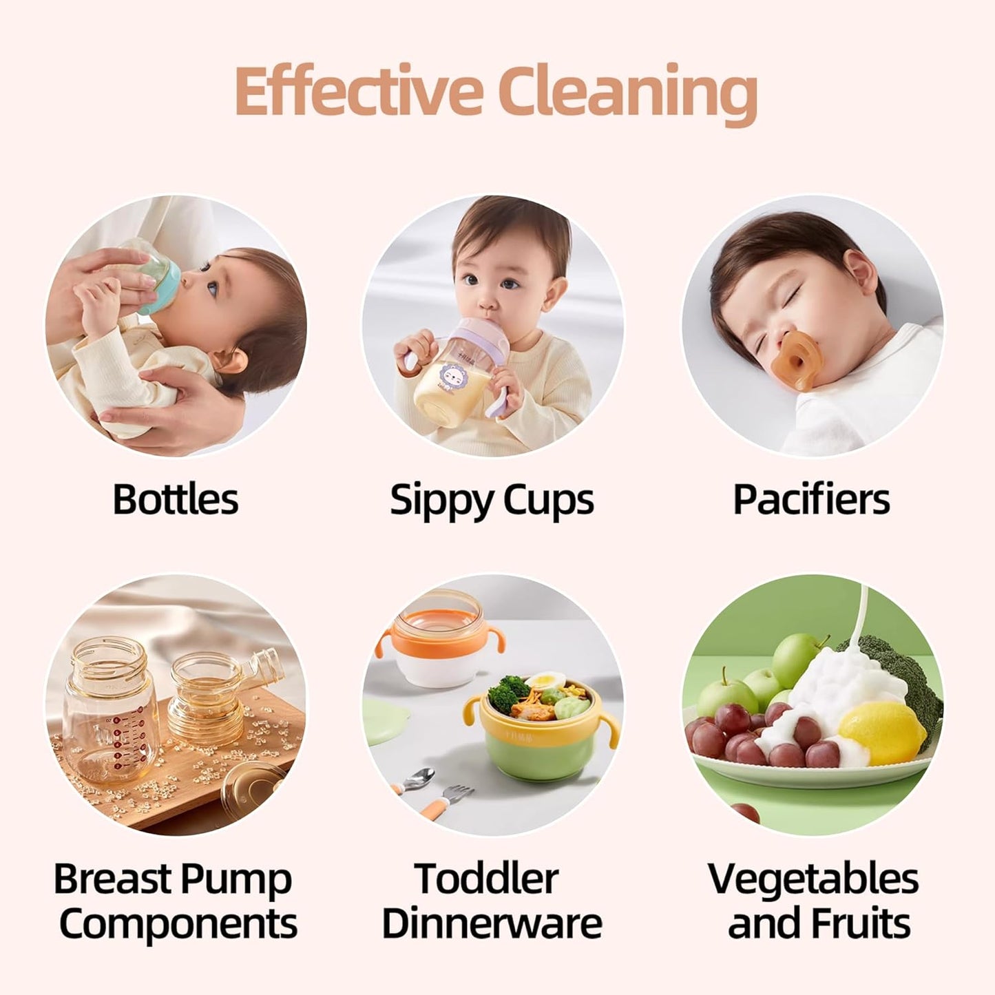Baby Bottle Cleaner, 600ML Baby Bottle Liquid, Fragrance Free, Contains Enzymes, Removes Milk Stains, For Nipples, Bottles, Utensils, Fruits and Vegetables