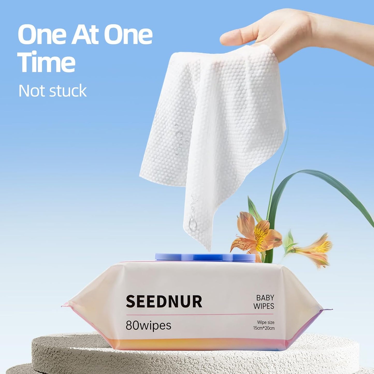 Wipes for Baby, Softer and Gentler Enlarged Baby Wipes for Sensitive Skin, Wiping Clean and Carry-on Traveling (80 Sheets/Bag)