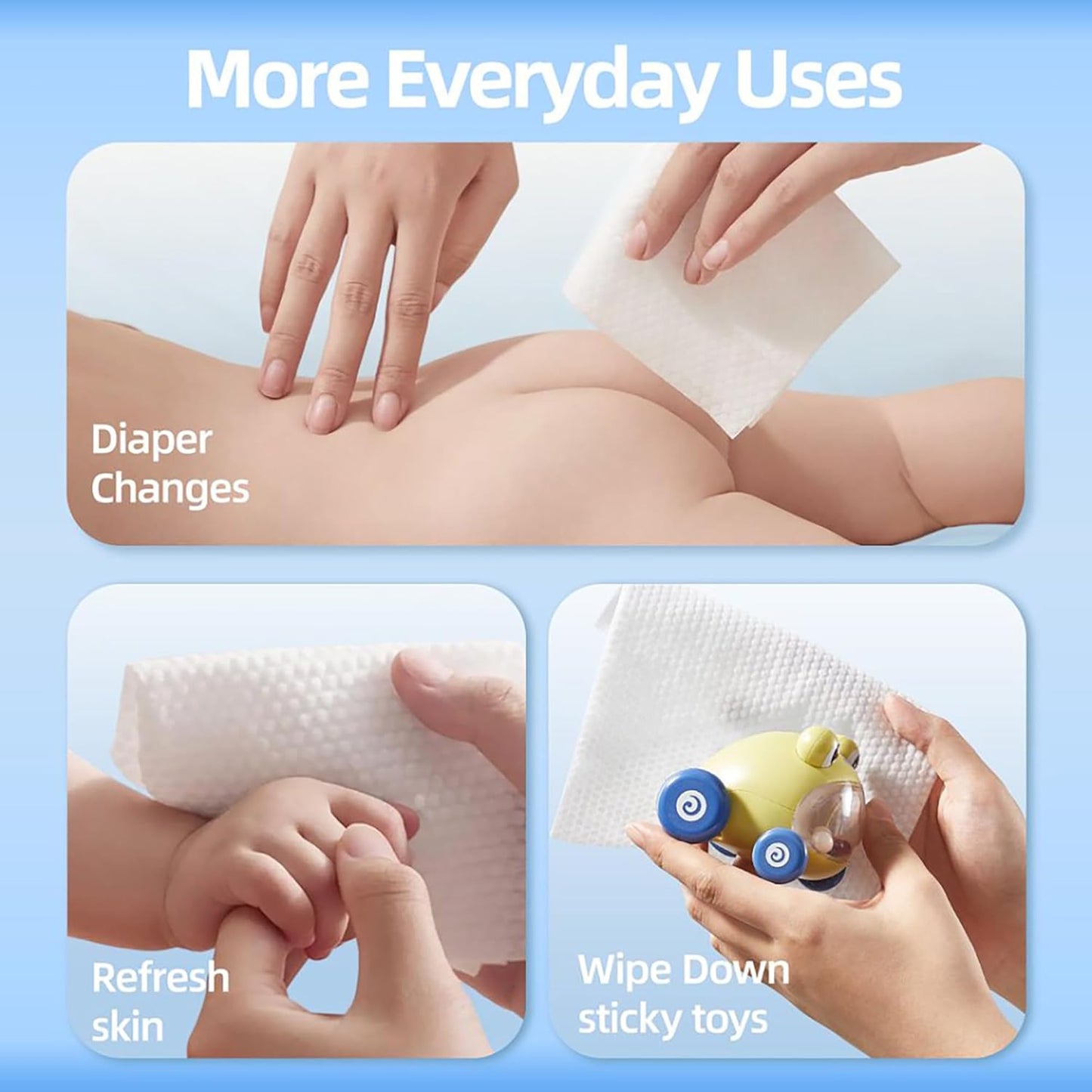 Pure Cotton Baby Water Wipes, Specially Crafted for Sensitive Skin Gentle, Eco-friendly and Suitable for Sensitive Skin Perfect for Travel and Everyday Use (20 Wipes/Bag)
