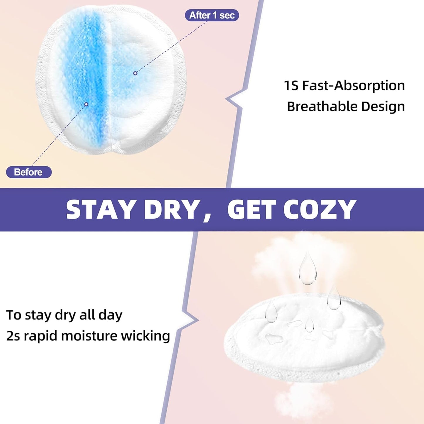Breast Pads, 100 Disposable Breastfeeding Pads, Ultra-Thin and Breathable Disposable Breast Pads, Absorbent Breast Pads, Soft and Skin-Friendly, Suitable for Both Day and Night Use