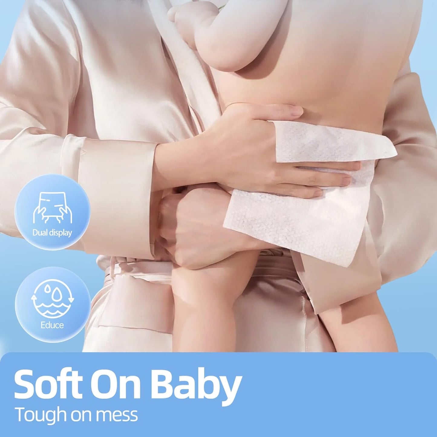 Wipes for Baby, Softer and Gentler Enlarged Baby Wipes for Sensitive Skin, Wiping Clean and Carry-on Traveling (80 Sheets/Bag)