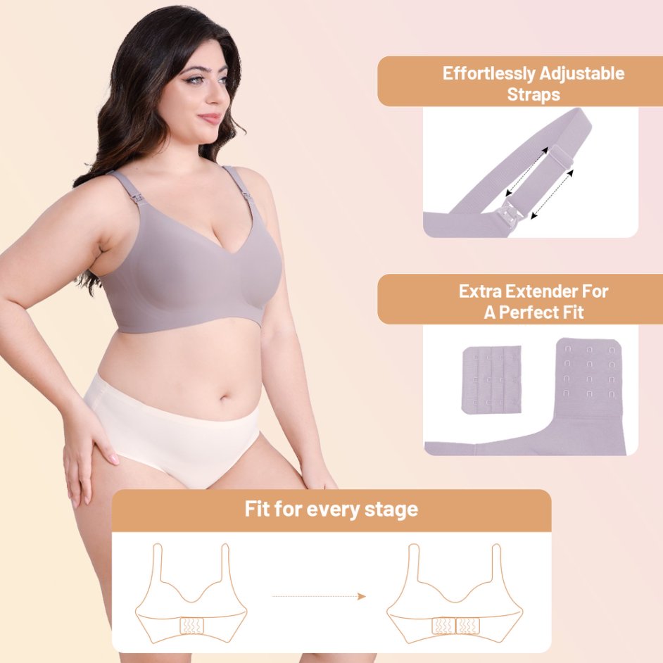 SEEDNUR Classic Ultra Soft Seamless Smooth and Wireless Women Nursing Bra Push Up Feeding Jelly Strip Technology, versatile for every occasion Pregnancy and Breastfeeding