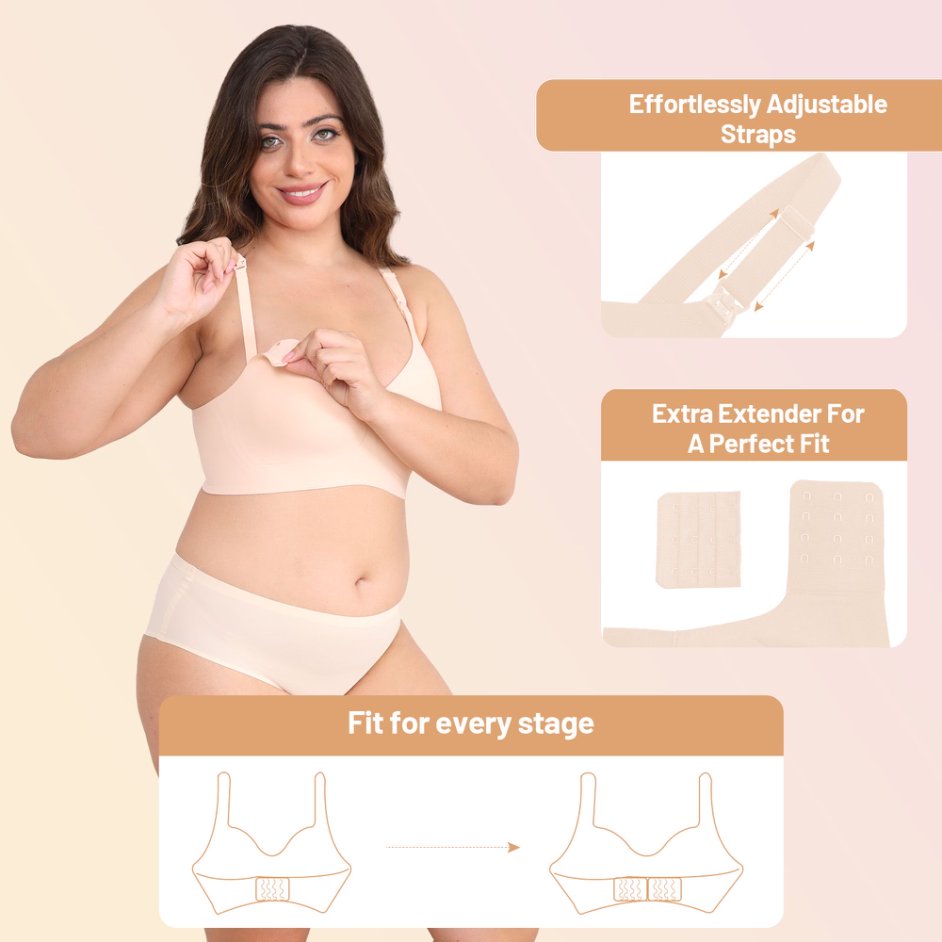 SEEDNUR Classic Ultra Soft Seamless Smooth and Wireless Women Nursing Bra Push Up Feeding Jelly Strip Technology, versatile for every occasion Pregnancy and Breastfeeding
