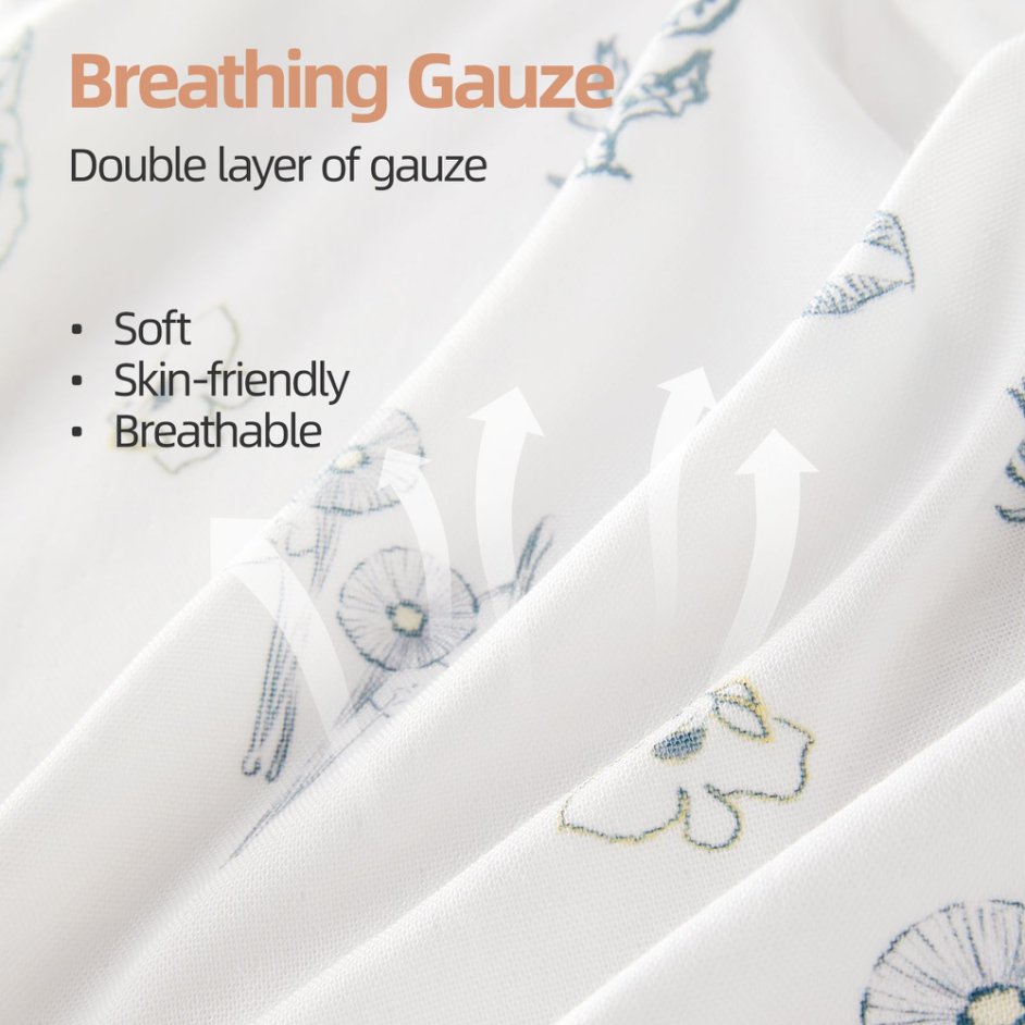 Baby Muslin Swaddle Blanket, Cozy, Absorbent, Skin-Friendly Breathable, Premium Soft Baby Infant Bath Towel Double Layer Blanket Size 47x47 / 120x120cm