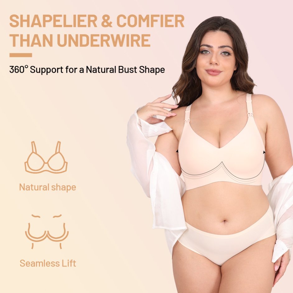 SEEDNUR Classic Ultra Soft Seamless Smooth and Wireless Women Nursing Bra Push Up Feeding Jelly Strip Technology, versatile for every occasion Pregnancy and Breastfeeding