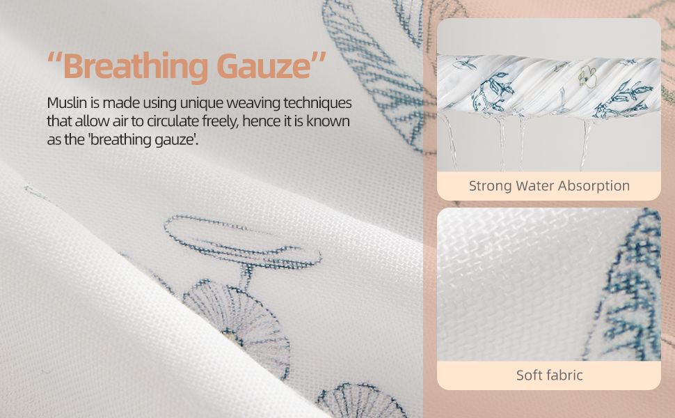 Baby Muslin Swaddle Blanket, Cozy, Absorbent, Skin-Friendly Breathable, Premium Soft Baby Infant Bath Towel Double Layer Blanket Size 47x47 / 120x120cm